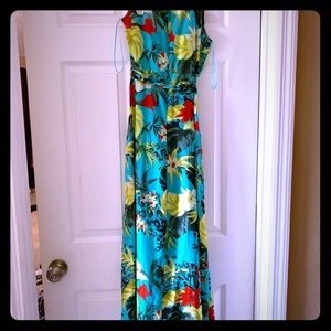 NWT, petite teal maxi dress